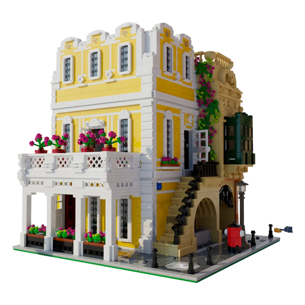 Gobricks MOC Italian Art Architecture Florentine Palazzo Building Block set City Street View Palace Castle Education Brick Toys