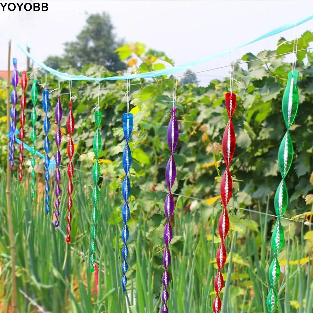 

10 шт., вращение на 360 градусов, стержни для отпугивания птиц, водонепроницаемые, светоотражающие, ветровая, спираль, стержень для отпугивания птиц, пластик, длина 30 см