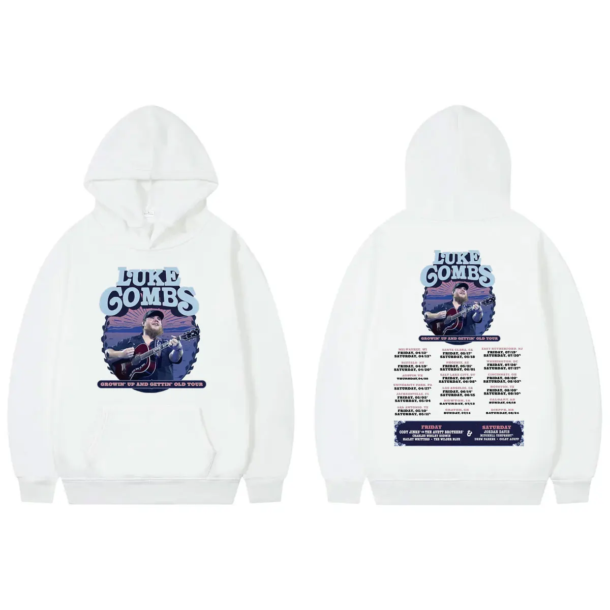 Luke Combs World Tour 2024 Hoodies Fashion Vintage Long Sleeve Hooded Sweatshirts Men Women Casual Oversized Fleece Pullovers