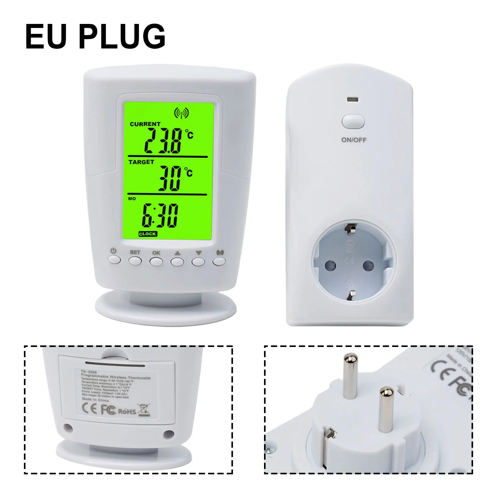 User Manual Thermostat Wireless Remote Wireless Remote Design Backlight LCD Control Thermostat Heating Cooling Program