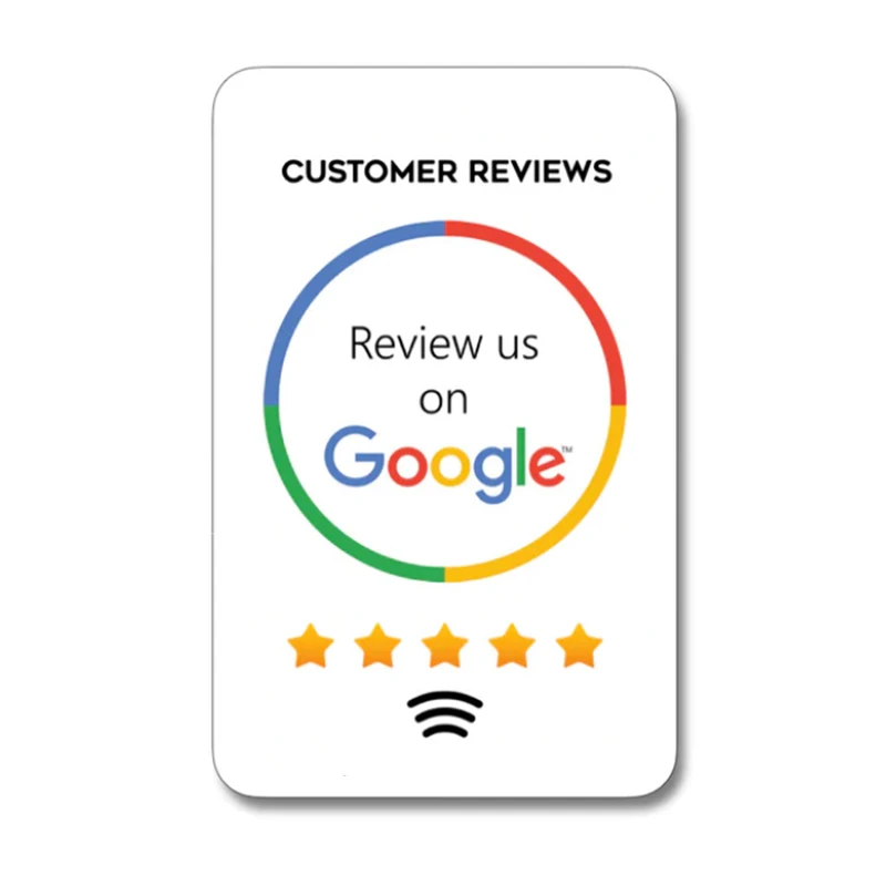 Customized Google Review NFC Card  NFC 215 Back Sticker Increase Your Reviews PVC Material Standard Nfc215 Card