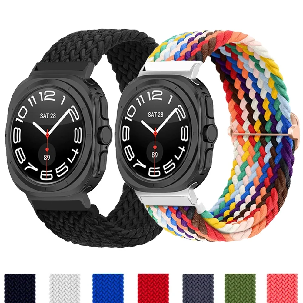 Trançado Solo Loop Band para Samsung Galaxy Watch, Pulseira De Nylon, Ultra Strap, Acessórios Esportivos, Correa, 7 Ultra, 47mm