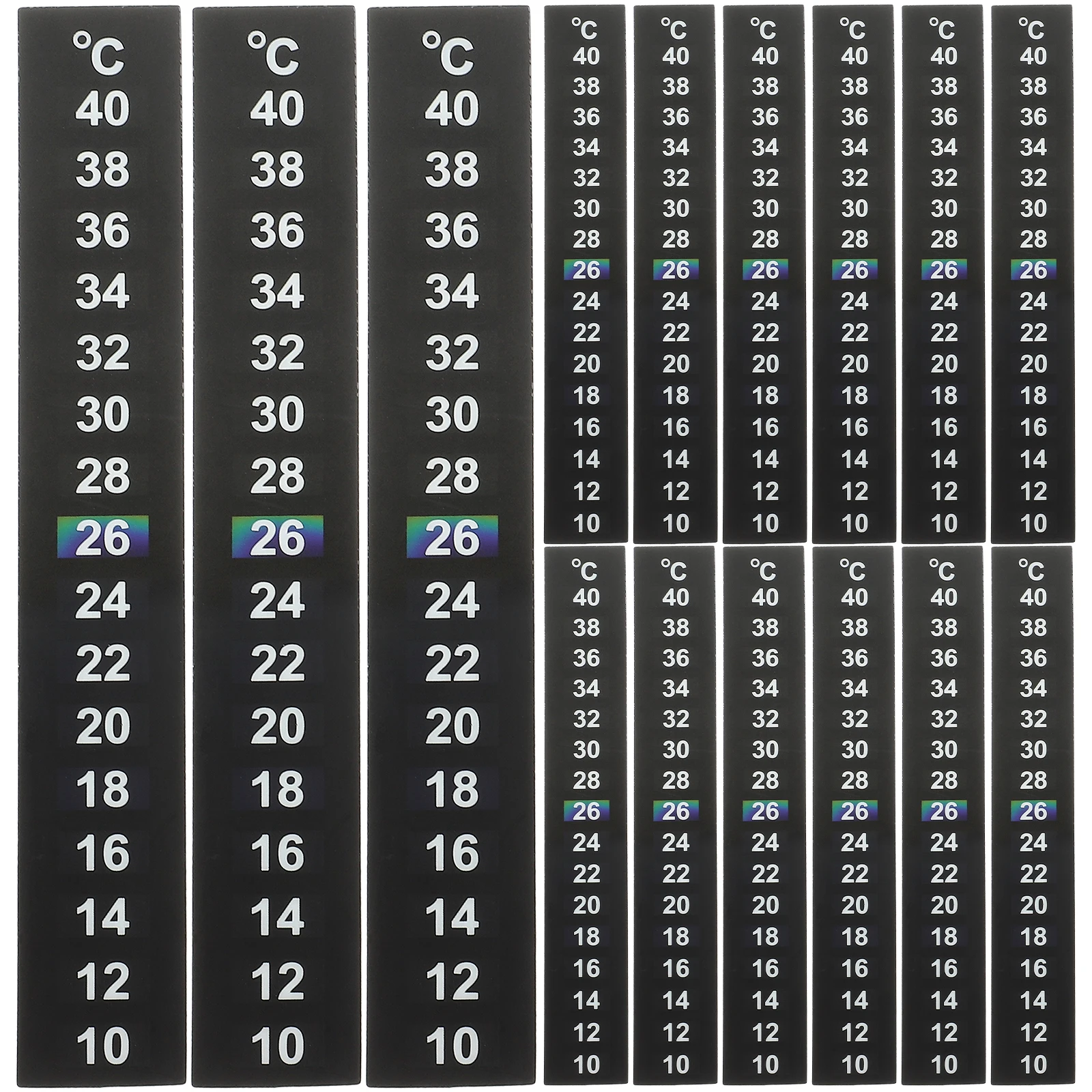 

15 Pcs LCD Temperature Bar PET Material Thermometer Digital Sticker with Color Display Strip Kitchen Thermometers on Tape
