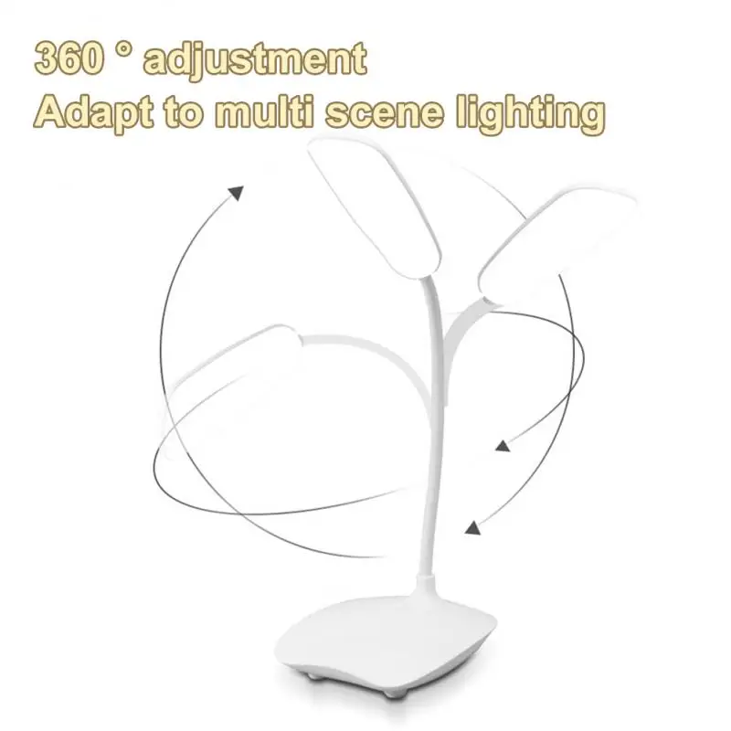 3 Levels LED Desk Lamp Foldable Dimmable Touch Table Lamp USB Powered Table Light Portable Eye Protection Bedroom Bedside Lamp