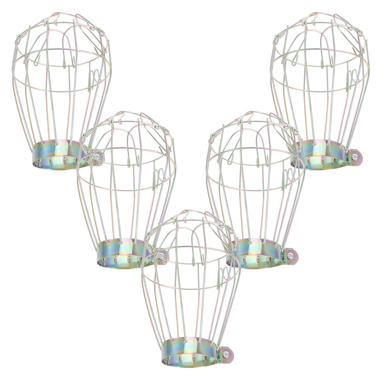 

5pcs Anti scald Ceramic Pendant Lamp Protector Explosion proof Shade Guard Light Covers Metal Bulb Guard Lampshade Protector