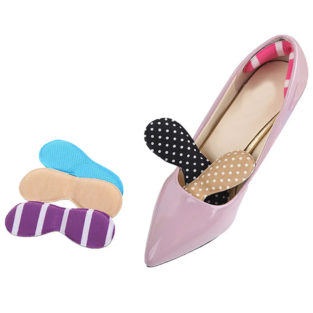 

6 Pairs Protectors Heel Pads For Shoes That Are Too Big Comfortable PU Foam Sole Inserts Sturdy Polyester Shoe Accessories