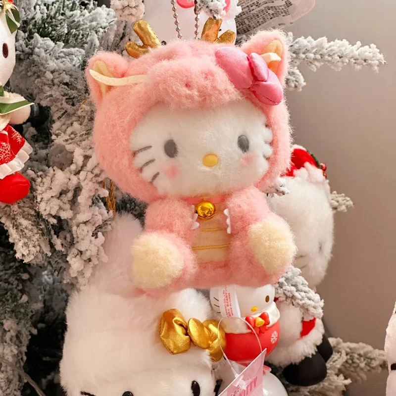 

Kawaii Pochaccos Cute Year of The Dragon Doll Pendant Limited Zodiac Series Hellos Kittys Plush Children's Backpack Toy Pendant