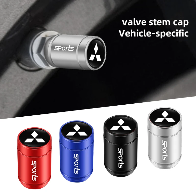 4Pcs Car Wheel Tire Valve Caps Metal Waterproof Dust Covers For Mitsubishi Eclipse Lancer Outlander Pajero ASX Colt I200 Ex Star