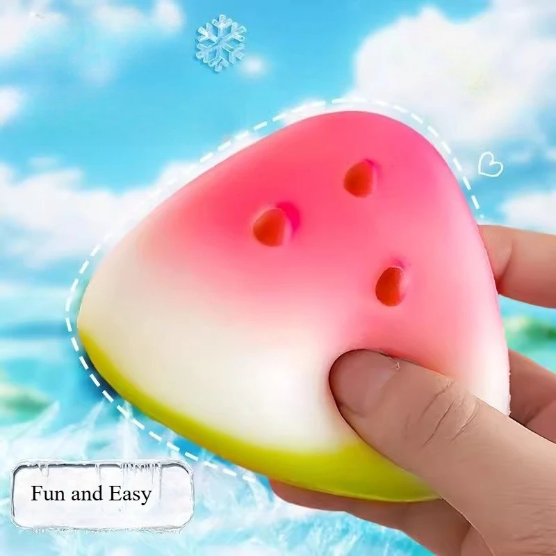 Jouet Squishy pastèque Anti-Stress, peau de glace douce, décompression à rebond lent, jouet sensoriel pour adultes et enfants