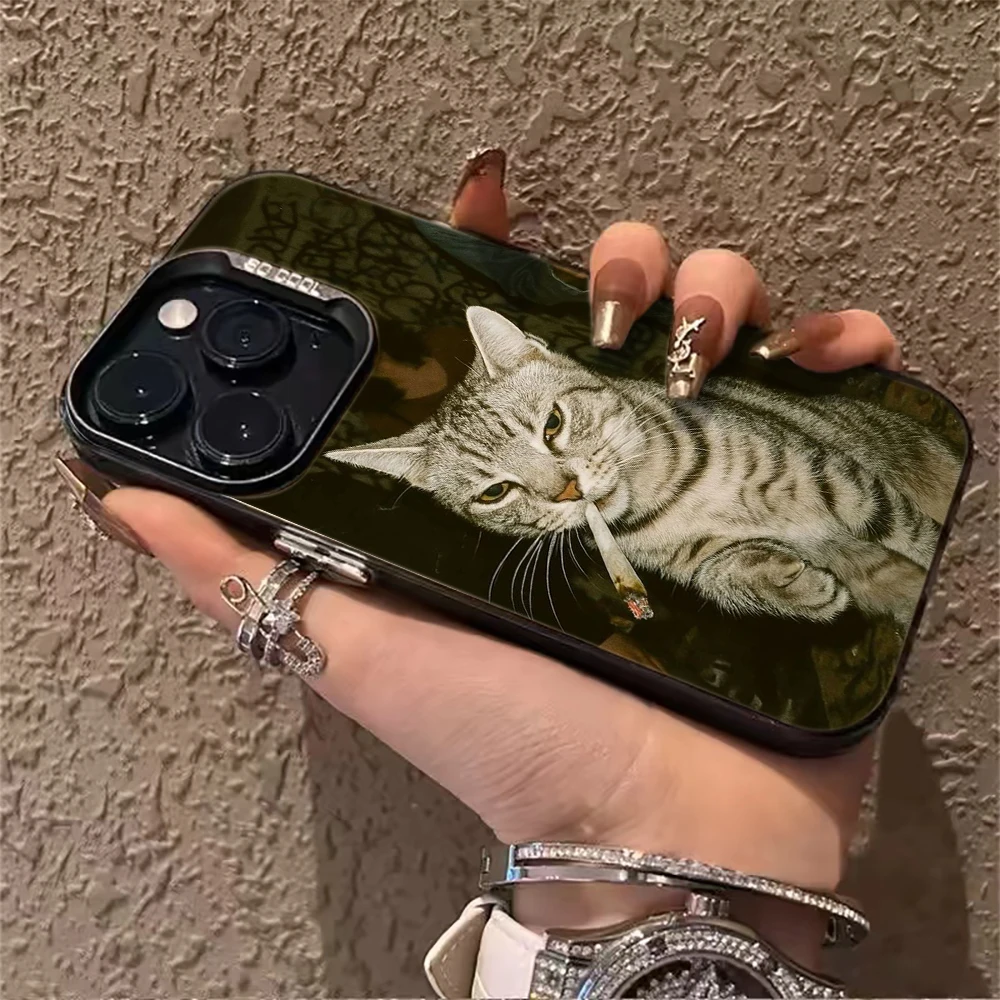 Fashion Kitten Smoking Pattern Phone Case For Xiaomi Redmi 13 14 15 13C 14C 15C 4G 5G Redmi Note  14 12 13 Pro 4G 5G Matte Cover view 6
