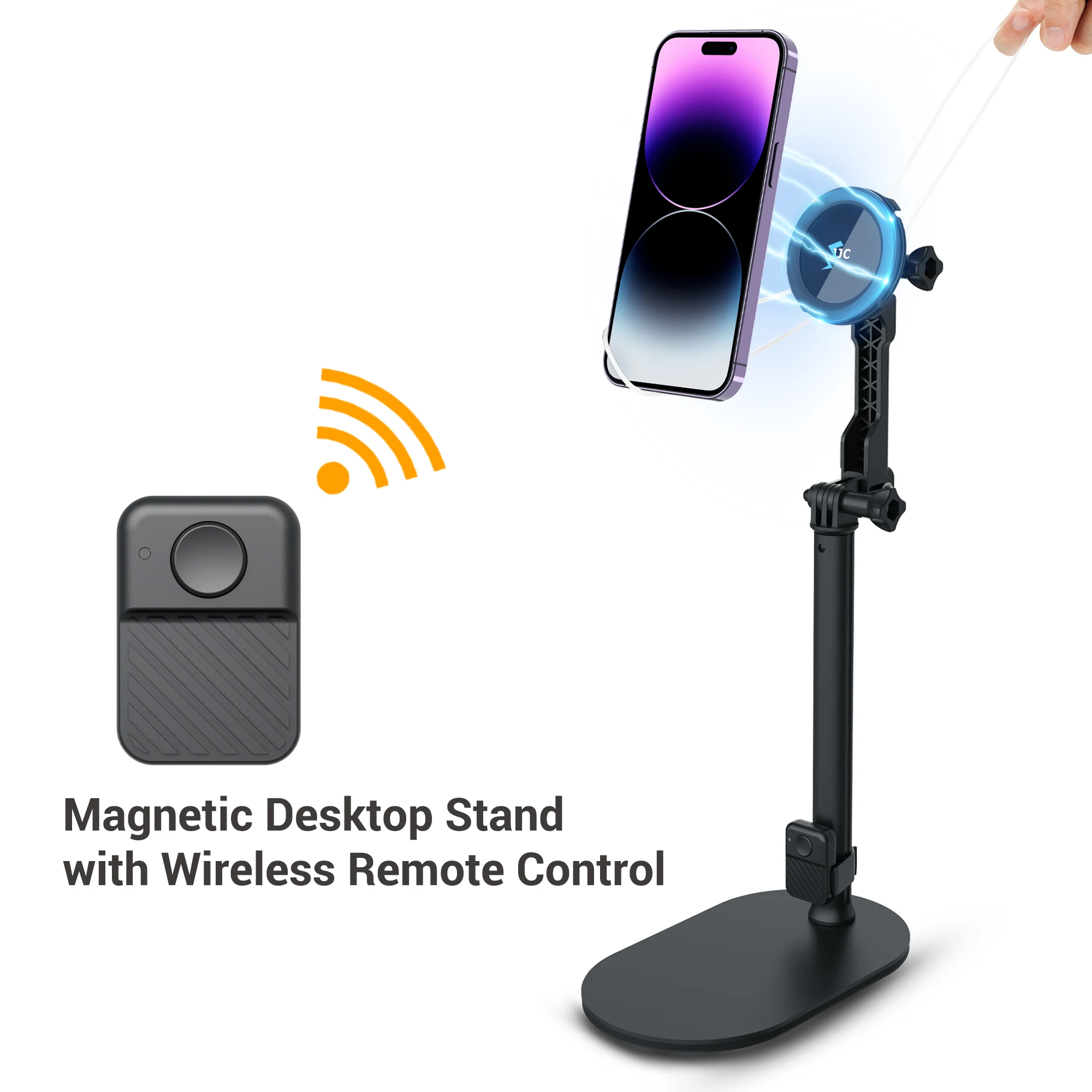 JJC Gimbal Stabilizer Selfie Stick Magnetic Desktop Stand with Wireless Remote Control for Vlog shooting live streaming TikTok