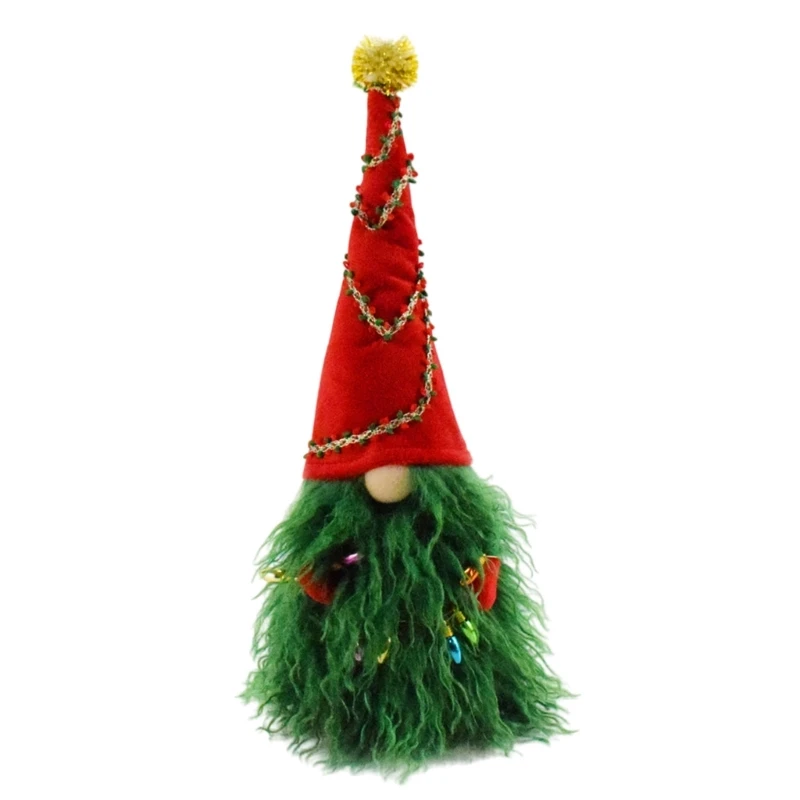 Green Haired Elderly Figure Christmas Gnomes Plushie Dolls Ornament Home Decors Drop Shipping