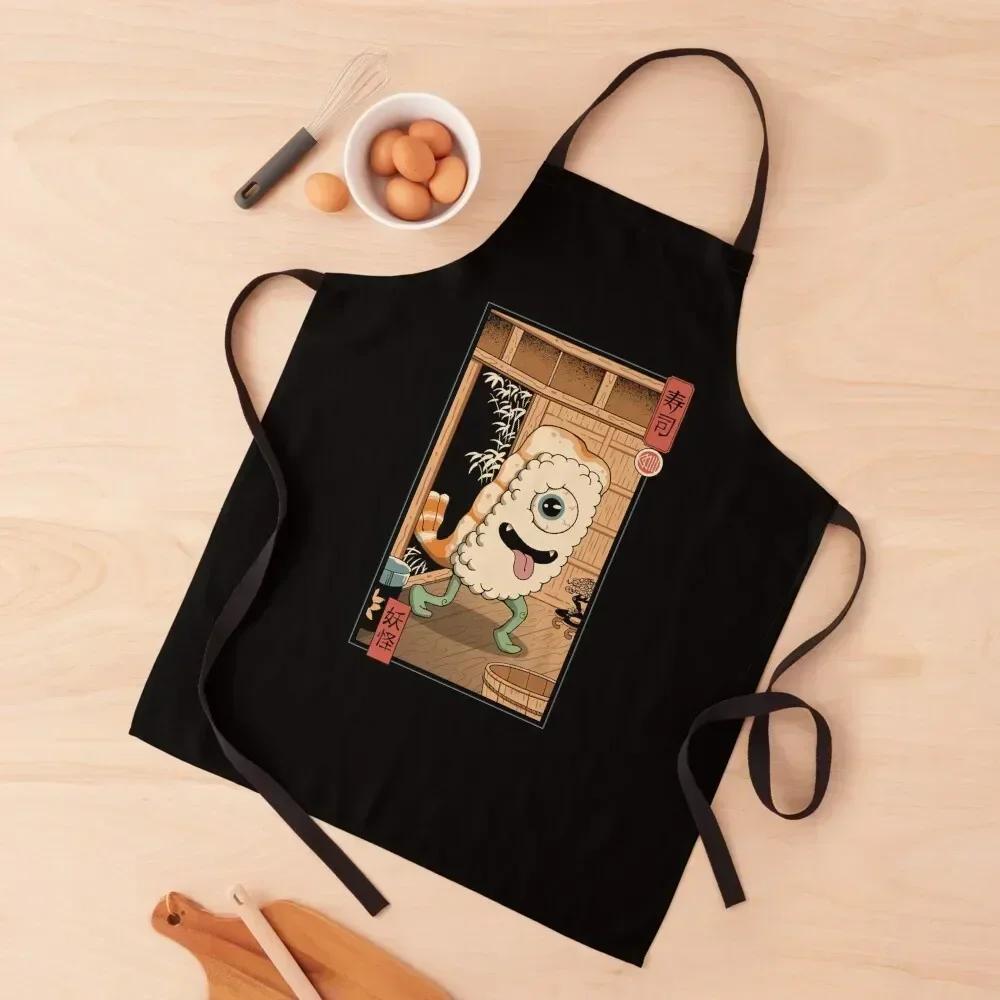 

Yokai Sushi in Edo Apron waterproof for women kitchen woman Christmas gift Kitchen For Men Apron