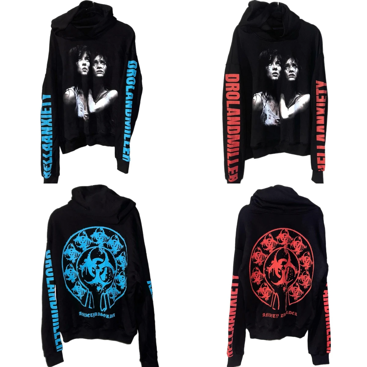 Hip Hop Drolandmiller Hoodies ผู้หญิง Gothic Punk Streetwear Grunge Harajuku Y2k TOP เสื้อกันหนาว Goth ขนาดใหญ่ Hoodie เสื้อผ้า