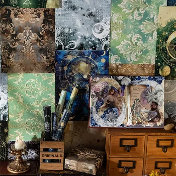 Mr. נייר, 10 יח ', דף חומר פנטזיה רטרו חומר, נייר כרטיס מסגרת, נייר עטיפה מתנה