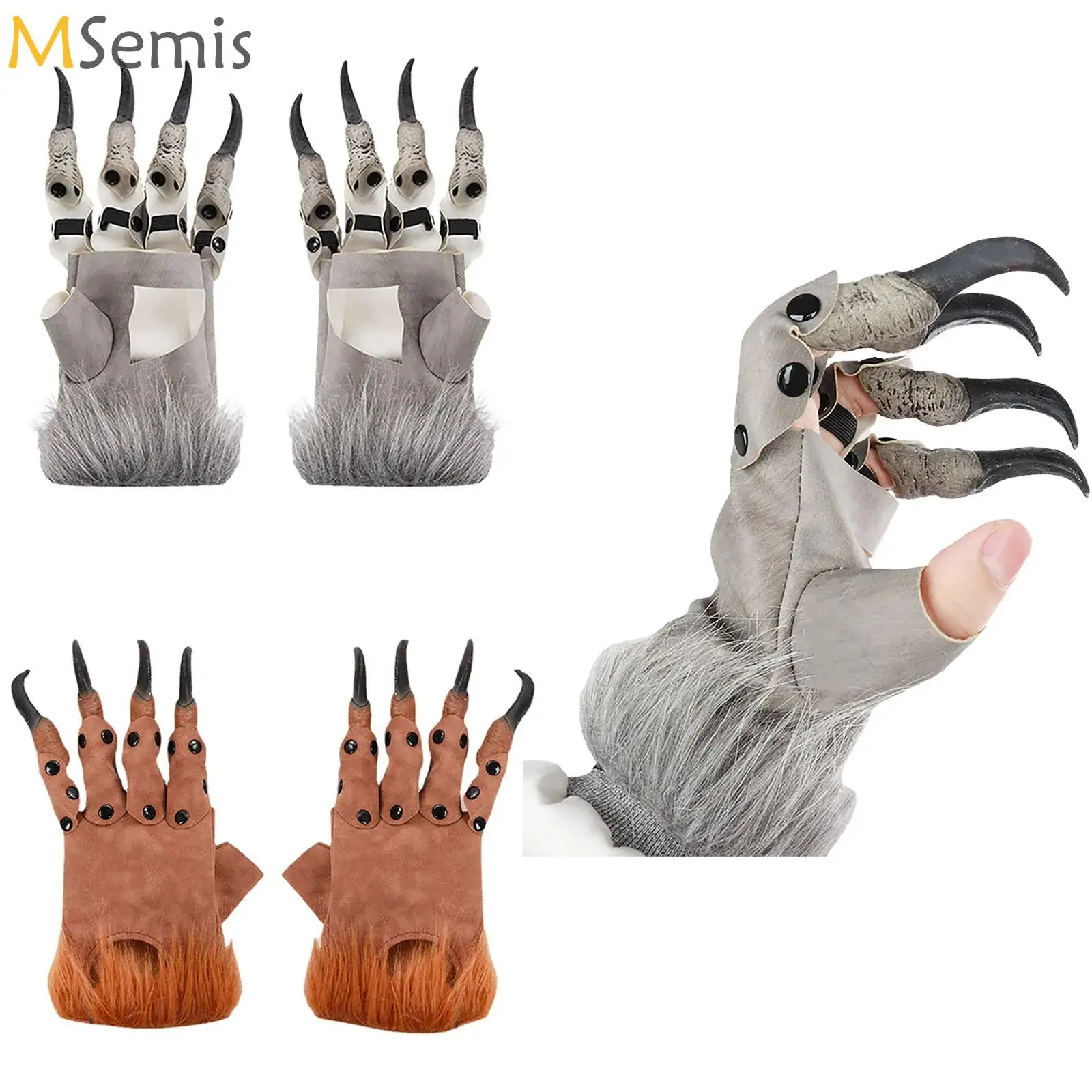 

Halloween Werewolf Gloves Ghost Festival Horror Wolf Gloves Long Hair Beast Gloves Vinyl Wolf Gloves Favors Accessories