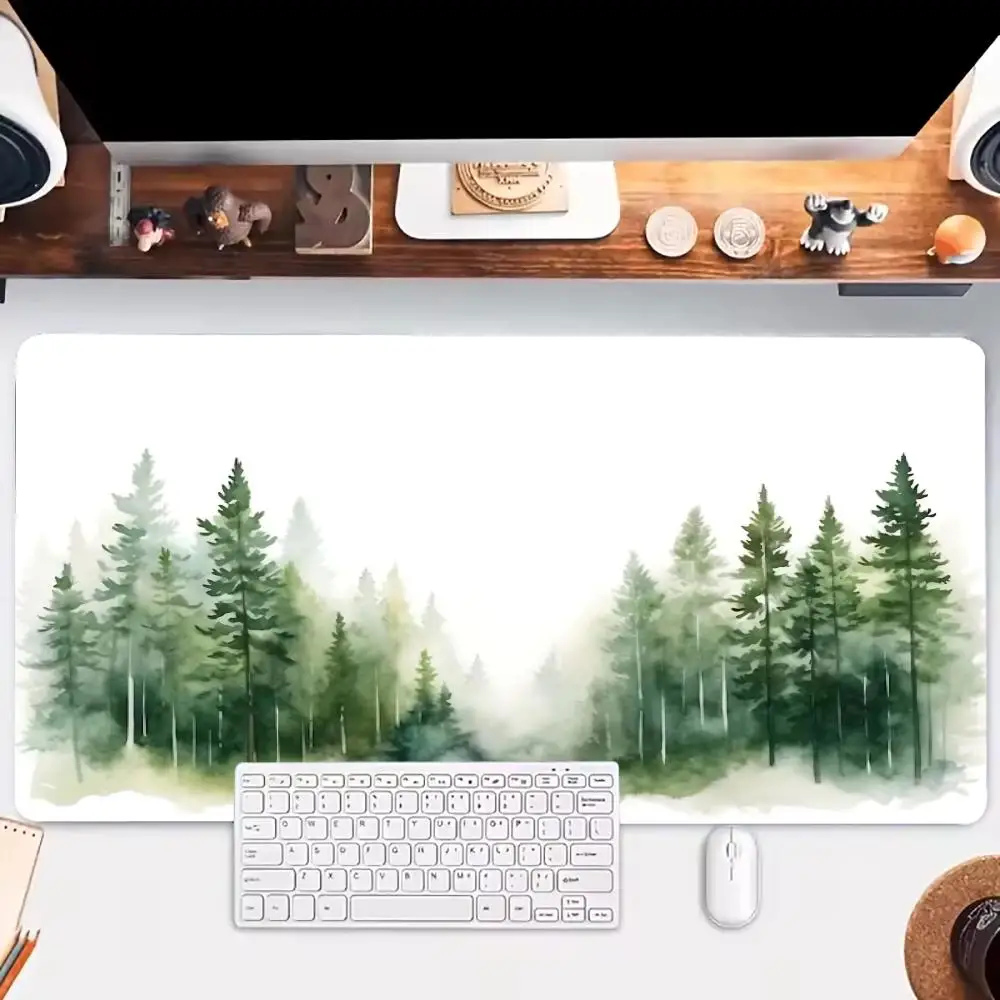 Large mouse pad fresh green forest  Gaming Non-slip Laptop Tablet Mat Mini Extended Pads Art Mausepad PC Playmat office supplies