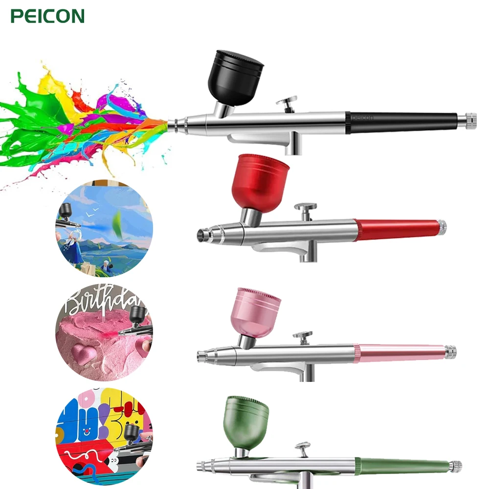 Portable Airbrush 0.3mm Nozzles Spray Gun for Nail Art Painting Cake Crafts Single Action Airbrush Replacement Mini Spray Gun
