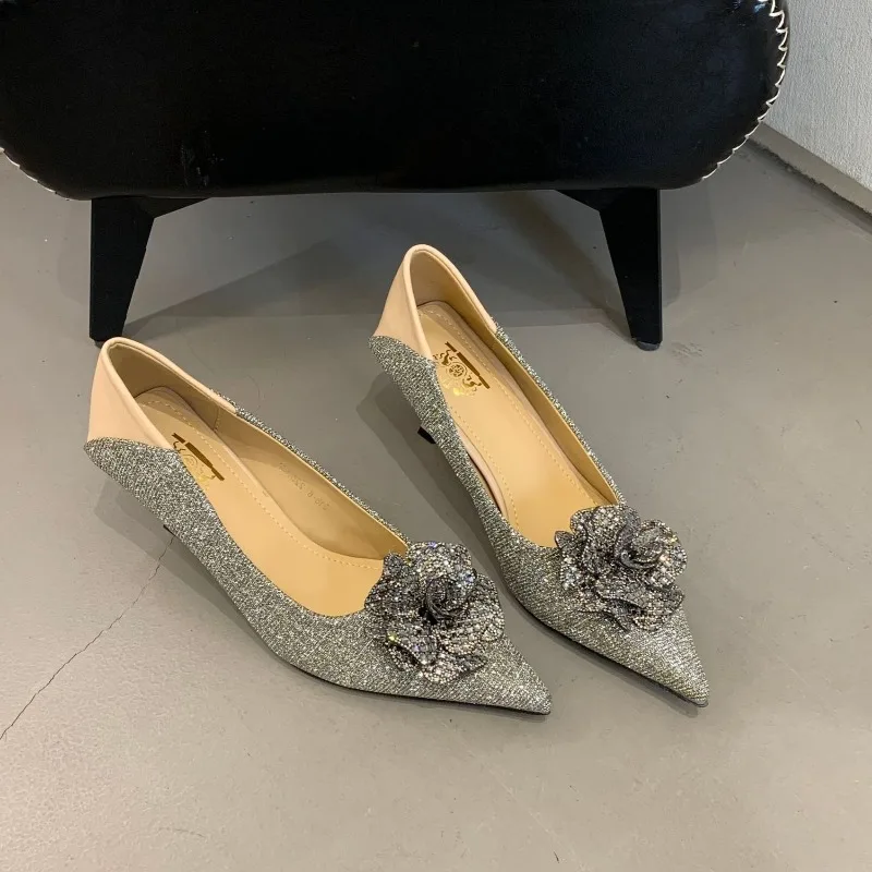 Elegant Women's Shoes Floral Pointed High Heels for Women Romantic Evening Party Dress Shoes Designer Shoes Zapatos De Mujer