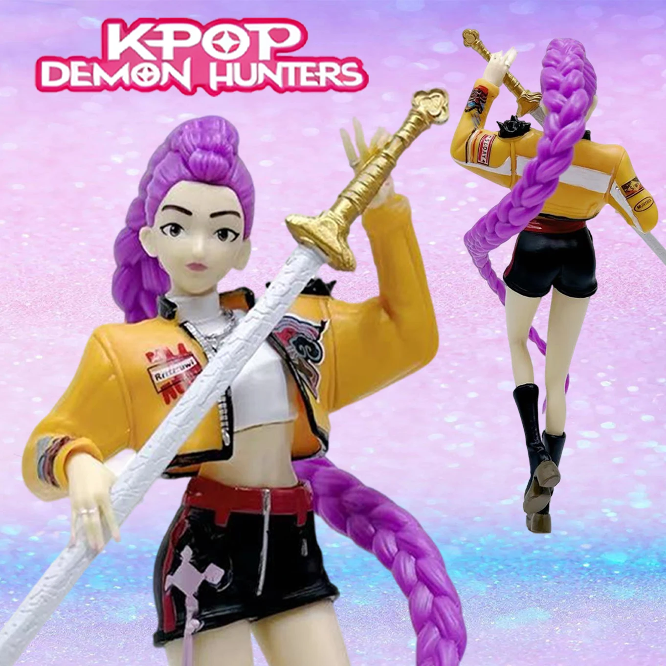 20cm KPop Demon Hunters Superstar Rumi  PVC Action Figure Toy Anime Figurine Doll For Fans brithday Gift Room Decoration