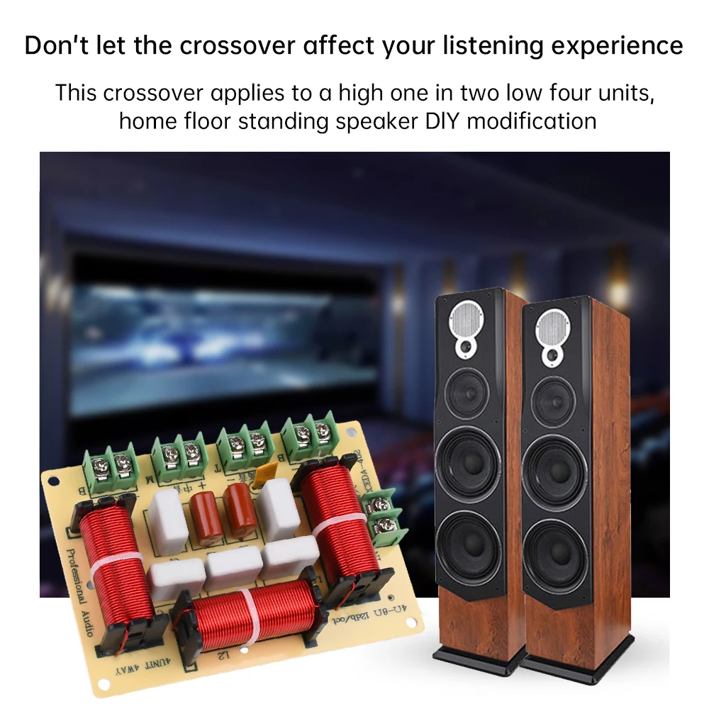 1PCS/2PCS 4 Way Speaker Bass Frequency Divider Home Theater Hifi Stereo Circuit Stereo Audio Crossover Filters