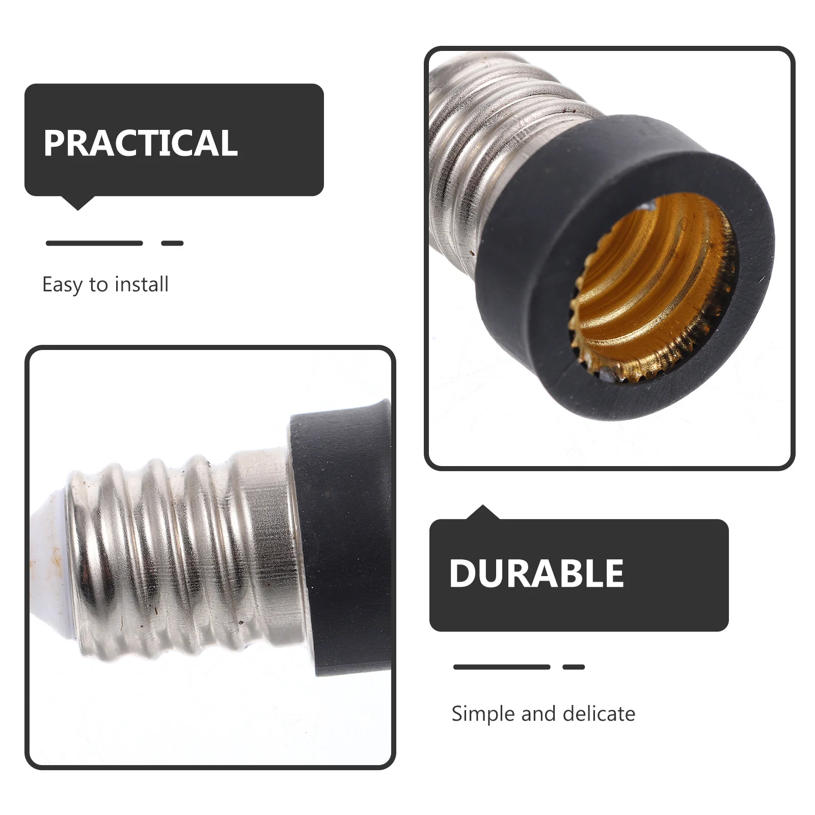 

10Pcs Light Bulb Adapter E14 to E12 Socket Converter Fine Workmanship Screw Type Bulb Holder Accessory for Long Term Use in