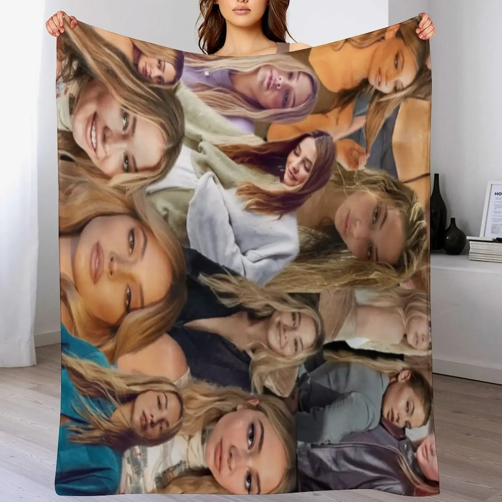 

Madelyn Cline Montage Throw Blanket sofa bed Vintage Single for winter Blankets