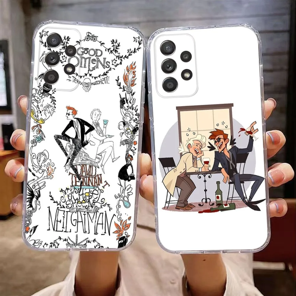 

Good O-Omens Phone Case For Samsung Galaxy A71,70,52,51,40,31,A50,30S,21S,Note20ultra Transparent Cover