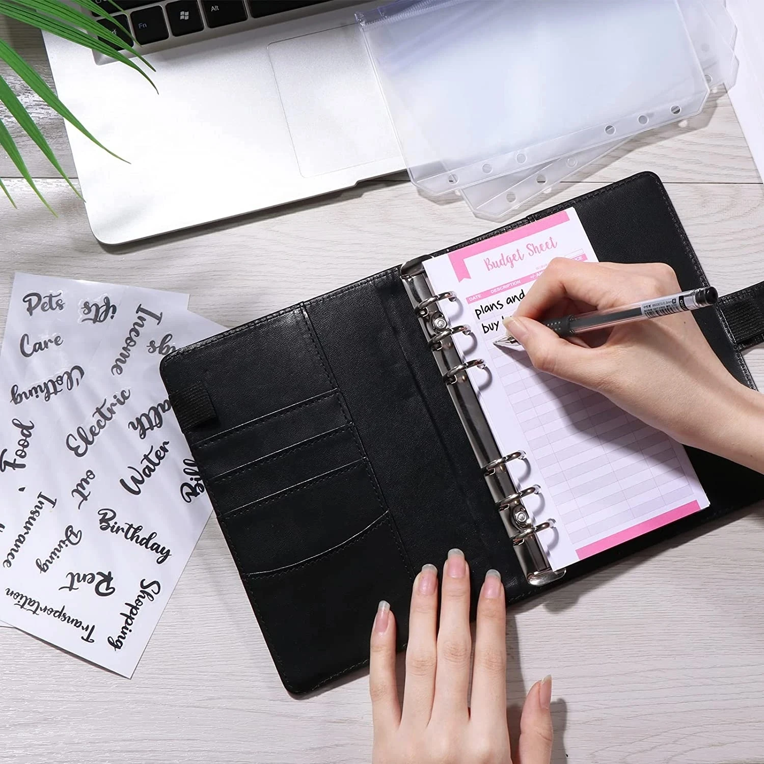 Budget Planner 2024 Cash Envelope Savings Money 6 Holes Binder for Financial Management A6 Loose-leaf Notebook Binder Housing