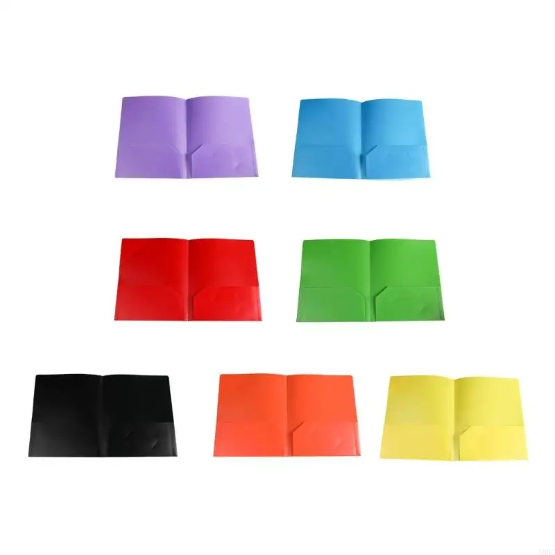 

1/6Pcs Folders with Pockets Letter Size Two Pocket Folders Presentation Folder N0HC