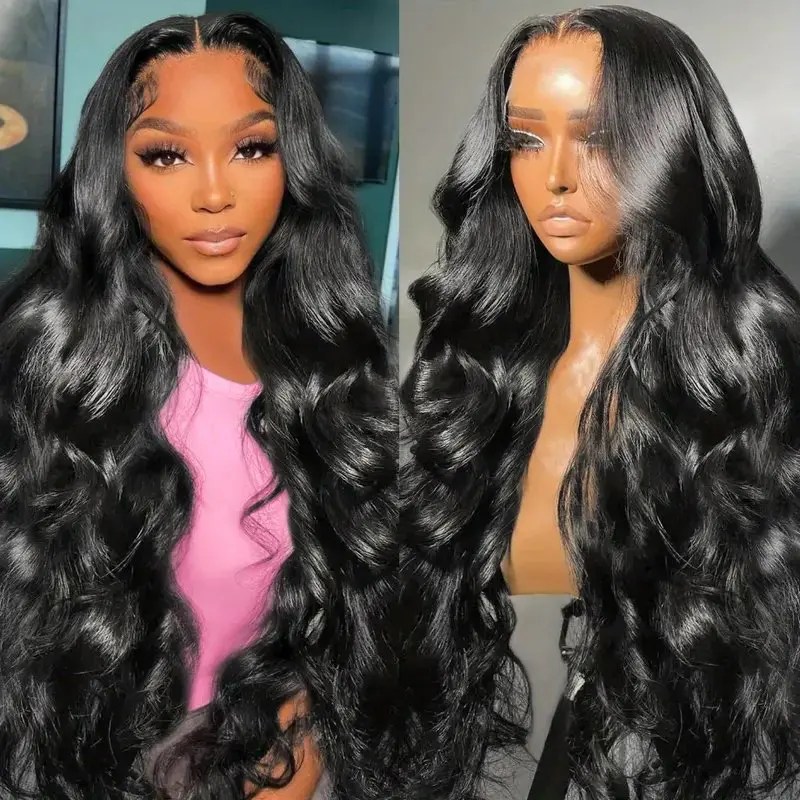 Rosabeauty 250% Density 13x6 HD Lace Frontal Wig 13X4 Transparent Front Human Hair Body Wave Wigs Glueless For Women 30 32 Inch