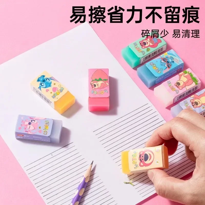 5pcs Disney Stitch Jelly Eraser Cartoon Lotso Sliceable Pencil Erasers Students School Exam Office Stationery for Kids Gifts