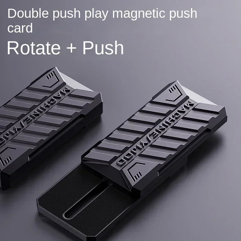 Push Card Metal Fidget Spinner Stress Reliever Toy Rotate Direct Push Battlefield Mechanical Magnetic Push Plate Fidget Slider