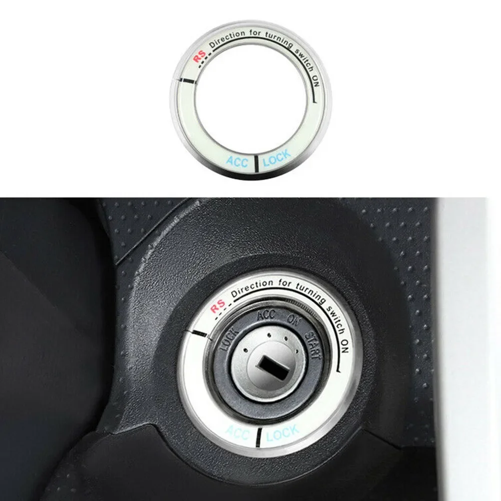 For Toyota FJ Cruiser 07-2014 Silver Aluminum Ignition Button Switch Button Cover Trim Sticker Frame 3D Car Interior Accessories