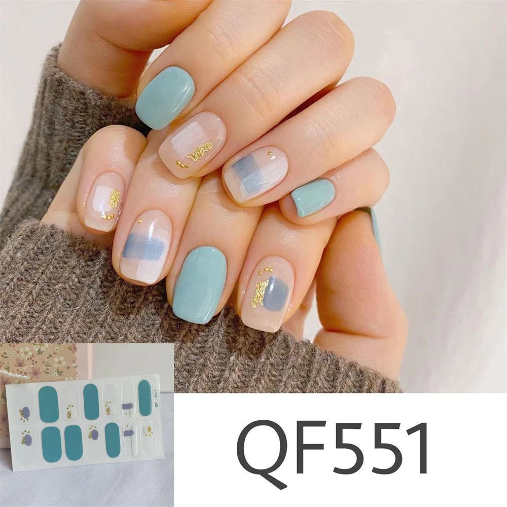 1/3pcs Sweet Nail Stickers New Ins Style Hit Color Manicure Decoracion Accessories Nail Strips Nail Supplies Nail Parts