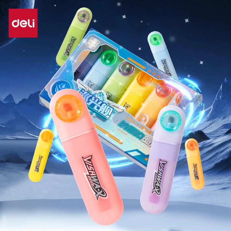 

Deli 6 Colors/set Highlighter Pen Fluorescent Marker Pen Art Marker Pen Stationery Office Supplies School Student Supplies Gift