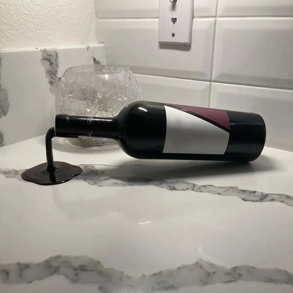 Kitchen Display Your Favorite Wine Spilled Wine Bottle Holder Fun Unique Way Wine Bottle Stand Creative ABS Bottle Rack