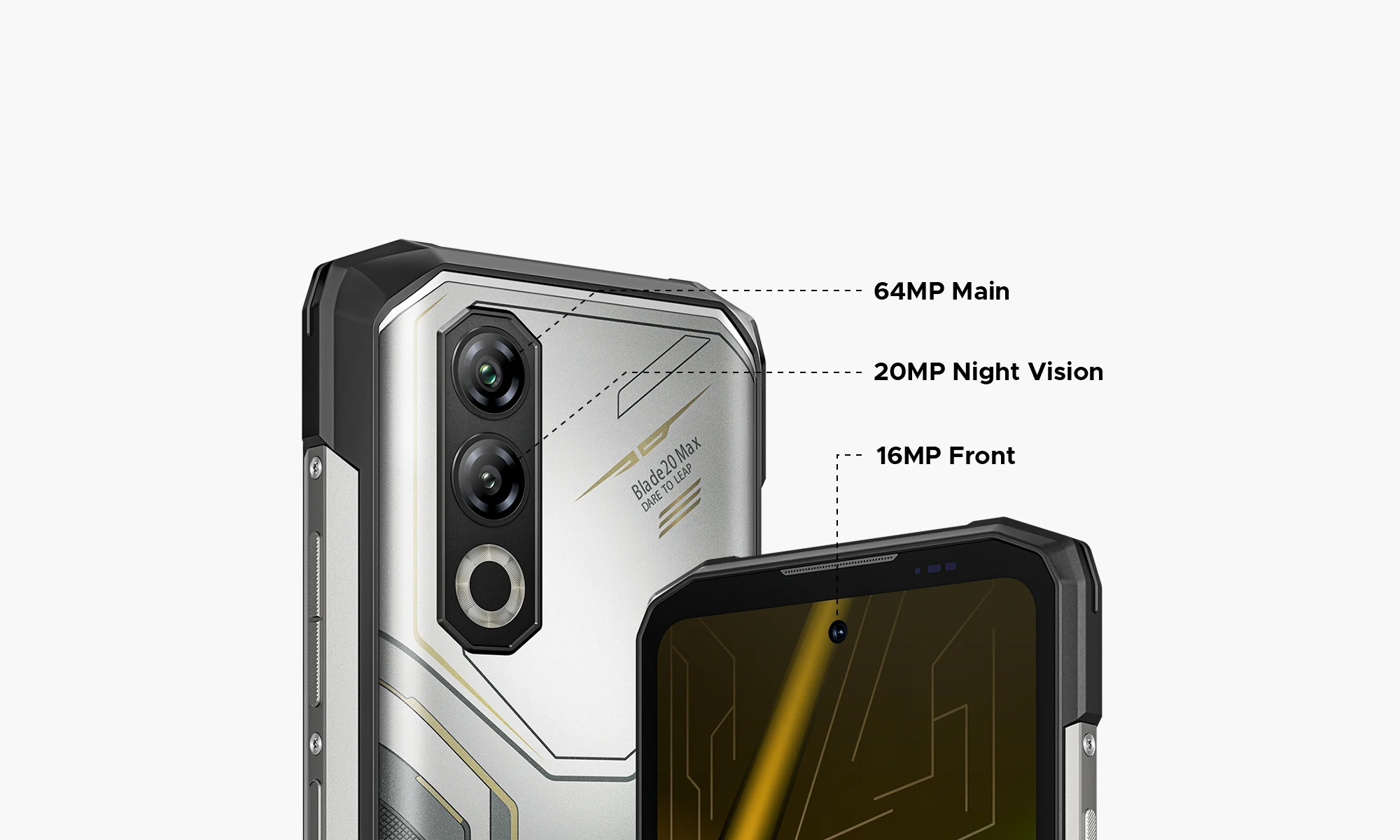 DOOGEE Blade20 Max Rugged Phone 12GB RAM 1T ROM 11800mAh Battery 64MP Camera  6.6'' Display Slim Body Smartphone