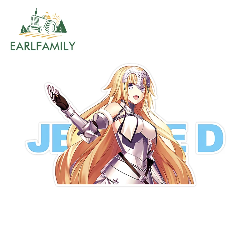 

EARLFAMILY 13 см × 8 см, дизайнерские автомобильные наклейки Fate Anime Girl, изящный мультяшный стиль, искусственная виниловая защита для двери автомобиля