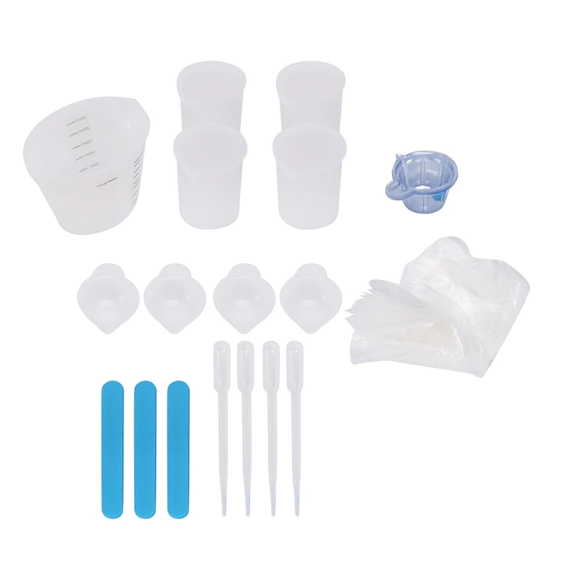 Silicone Measuring Cups For Epoxy Resin,Resin Supplies With 250&100Ml Silicone Cups,,Epoxy Mixer,Color Cups,Mixing Tools