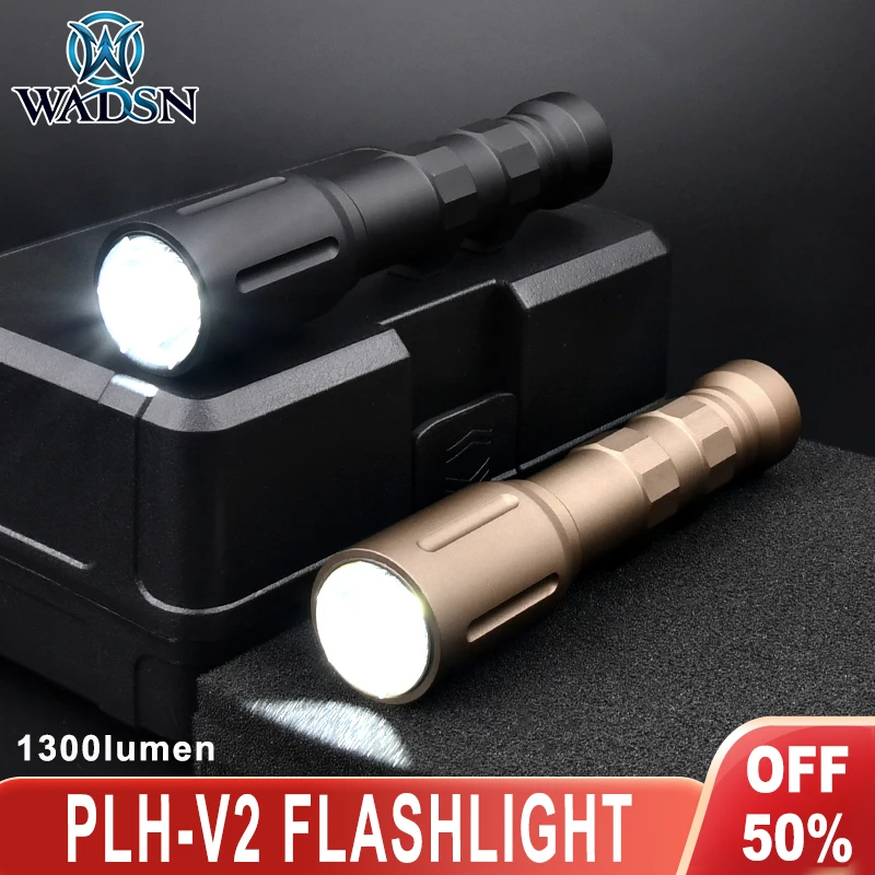 

WADSN Tactical PLHv2 Metal Flashlight 1300 lumens Scout Light For 20MM Picatinny Rail Weapon Light Hunting Airsoft Accessory