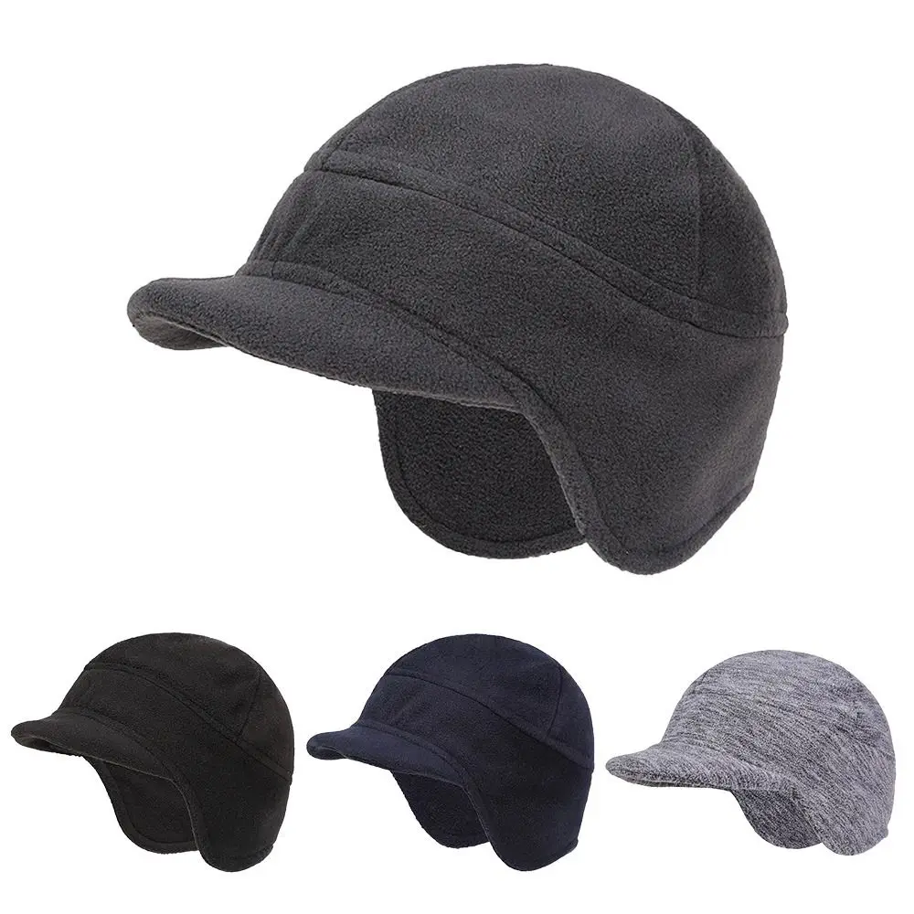 Thick Warm Fleece Hat Cycling Cap Men Women Winter Ear Cover Hat Outdoor Windproof Ear Protector Cap Knitted Beanies Hats