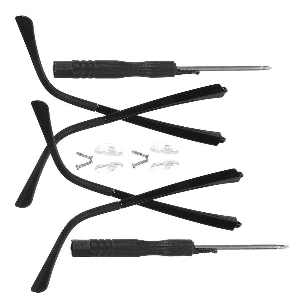

2 Pairs Black Glasses Arms Replacement for Eyeglasses Legs Temples Sunglasses Accessories Universal Fit Repair Tools Mirror Leg