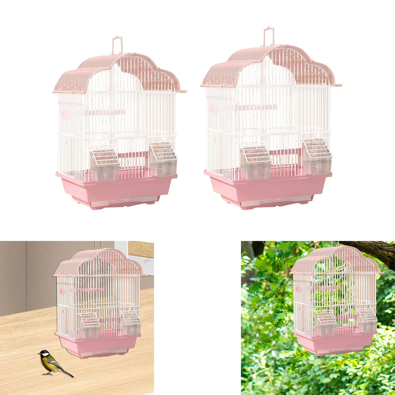 Parrot Birdcage Travel Birds Cage Pet House with Food Cup Parrot Stand Cage Bird Cage for Canary Macaw African Grey Parakeets