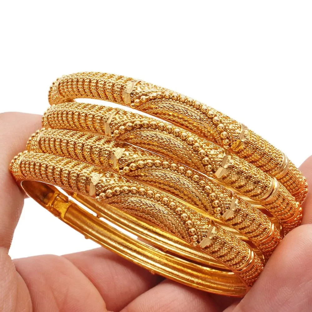 Vietnamese Sand Gold Hollow Out Women Bangle Charm Exquisite Elegant Luxury Fashion Jewelry Best Selling Handicraft Holiday Gift