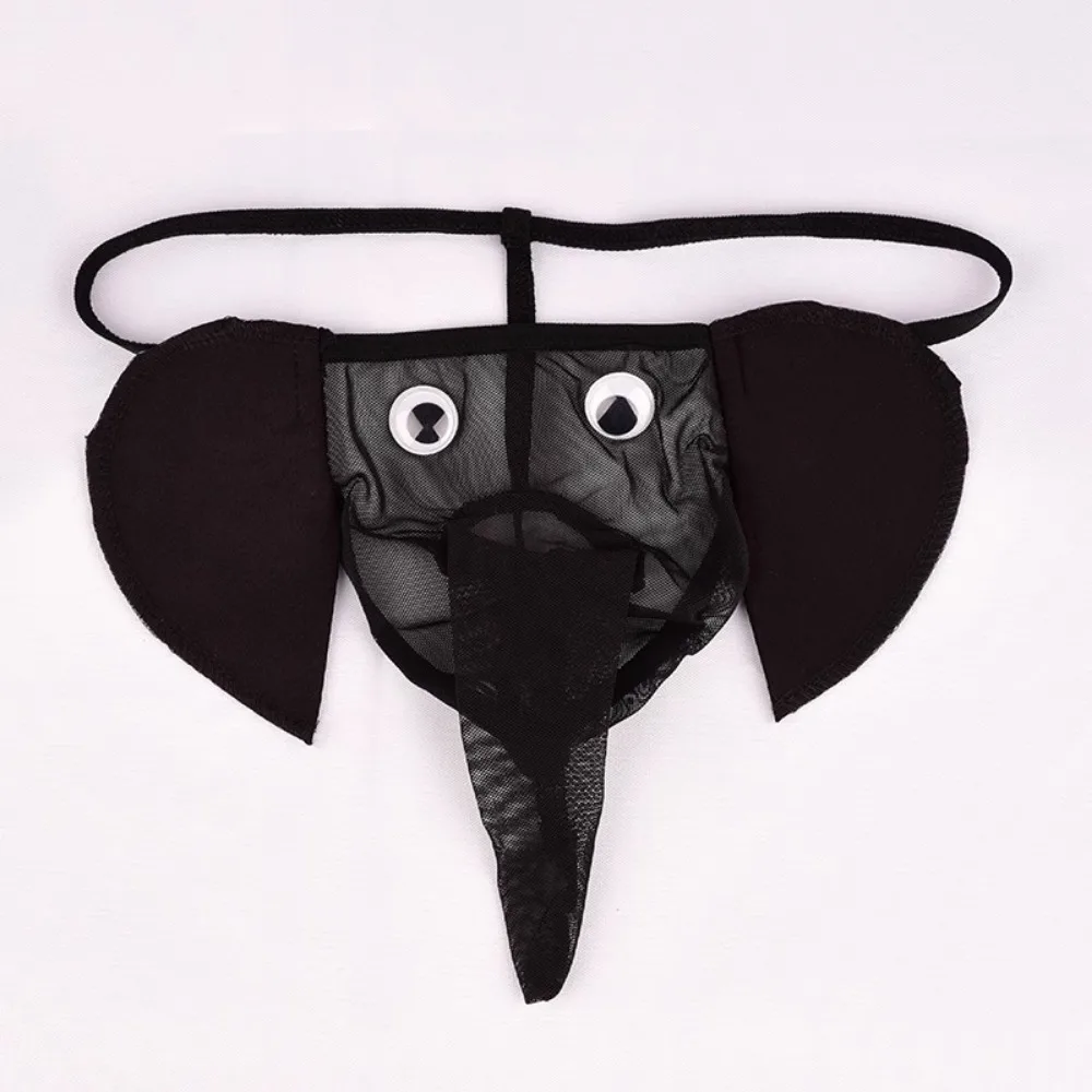 Sexy Underwear Thong Men Fun Underpants Thong Gay Transparent Elephant Pants Sexy T Pantsleopard Print Elephant Trunk T Pants