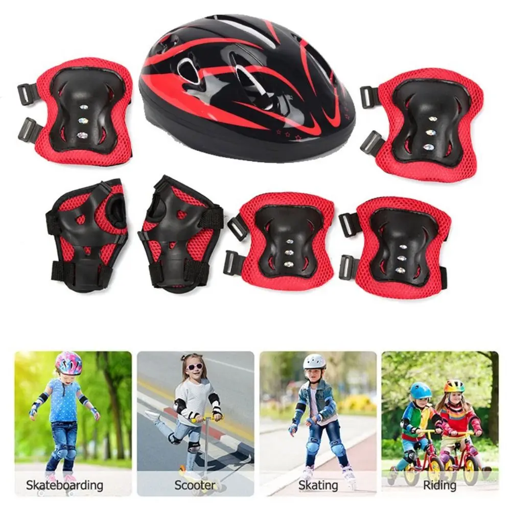 Fashion Foam Cycling Helmet Adjustable 4-12 Years Skateboard Elbow Pads Wrist Guard Kid