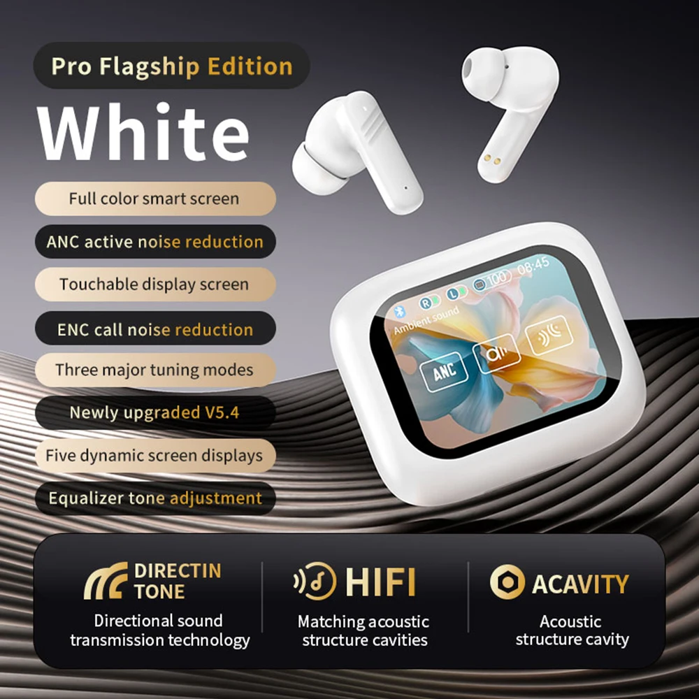 

Наушники Bluetooth 5.4 ANC Наушники-вкладыши E18 Pro Игровая гарнитура с шумоподавлением TWS Наушники с сенсорным управлением и микрофоном для телефона