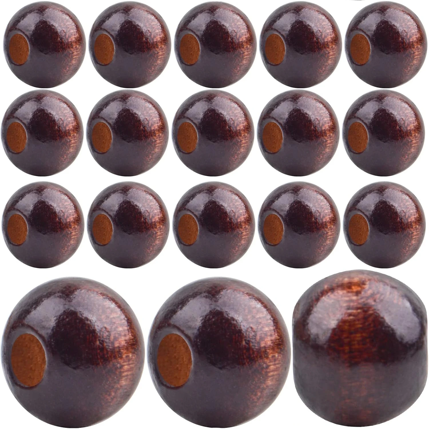 

300pcs Dark Brown Barrel Wooden Spacer Beads Large Hole Natural Wood Beads Hair Accessories for DIY Jewelry Making Macrame