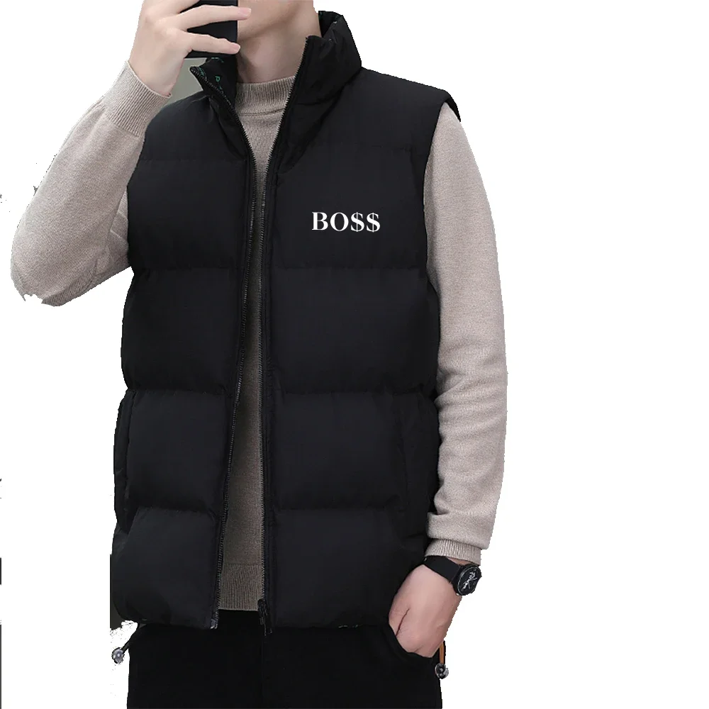 Men Vest Windproof Vest Men Jacket Sleeveless Vest Winter Jacket Casual Coat Men Down Cotton Warm Thicken Waistcoat Thick Gilet